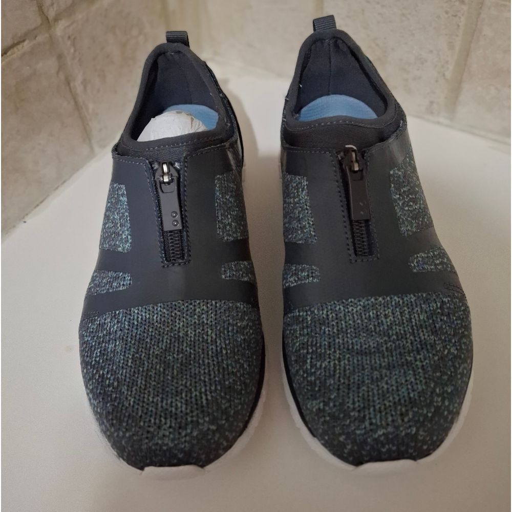 Ryka Iron Gray Front Zip Sneaker Shoes Size 5